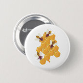 Honingbijen en honingraatontwerp ronde button 5,7 cm (Voorkant /achterkant)