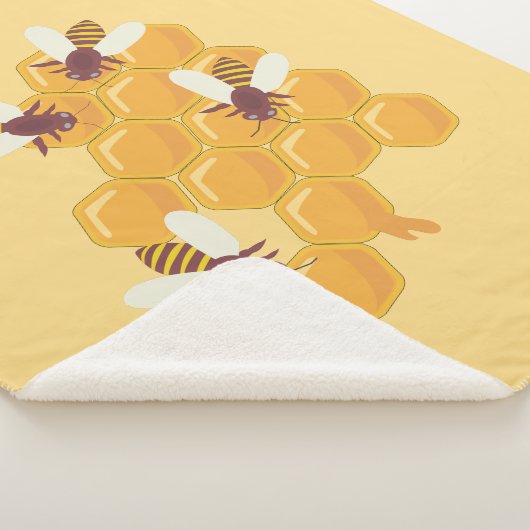 Honingbijen en honingraatontwerp sherpa deken (3/4)