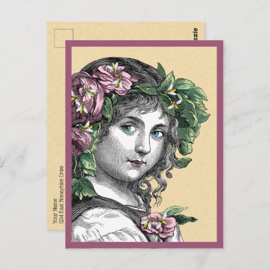 Honingbijen en -Rozen Briefkaart (Voorkant / Achterkant)