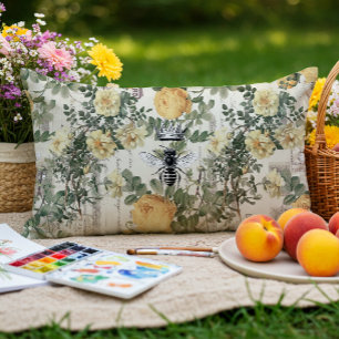  honingbijen Ephemera Floral Geel Buitenkussen