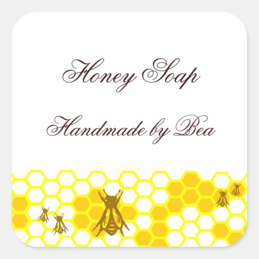 Honingbijen Honeycomb Aangepaste zeep Label Sticke (Voorkant)
