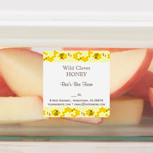 Honingbijen Honeycomb Editable 1,5-inch Square Lab Labels (Aangebracht)