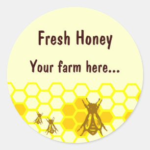 Honingbijen Honeycomb Stickers met aangepast etike