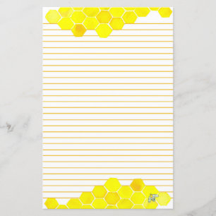 Honingbijen Honeycomb Yellow Lined Letter Writing