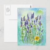 Honingbijen Lavendel Waterverf Flowers Briefkaart (Voorkant / Achterkant)