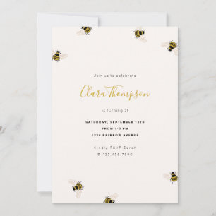 Honingbijen met Birthday-uitnodiging Kaart