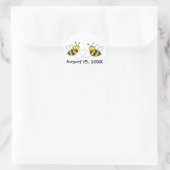 Honingbijen met hart met  datum ronde sticker (Tas)