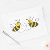 Honingbijen met hart rechthoekige sticker (Envelop)
