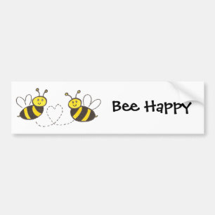 Honingbijen met hartbij Happy Bumpersticker