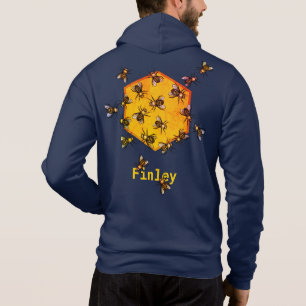 Honingbijen ・ Oranje en marineblauw ・ Eigen naam Hoodie