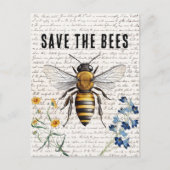 Honingbijen redden de bendesbestbloemen briefkaart (Voorkant)