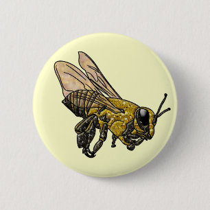 Honingbijen Ronde Button 5,7 Cm