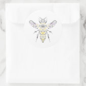 honingbijen ronde sticker (Tas)