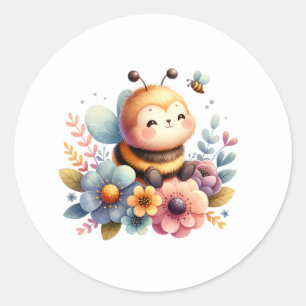 Honingbijen Ronde Sticker