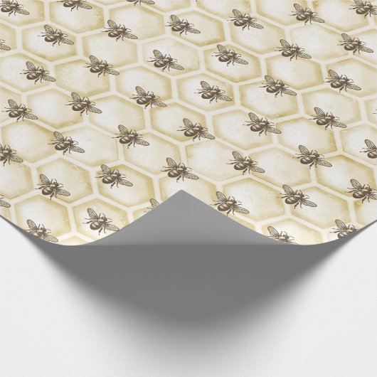 Honingbijen stijl Honingraat Bee Pattern Cadeaupapier (Hoek)