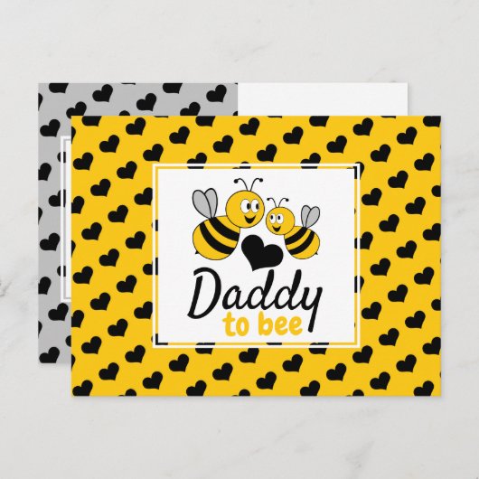 Honingbijen, uitnodiging tot Baby shower (Voorkant / Achterkant)