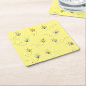 Honingbijen Vierkante Kartonnen Onderzetter (Schuin)