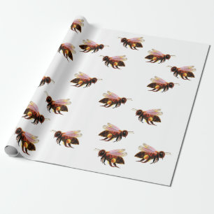 Honingbijen vliegen cadeaupapier