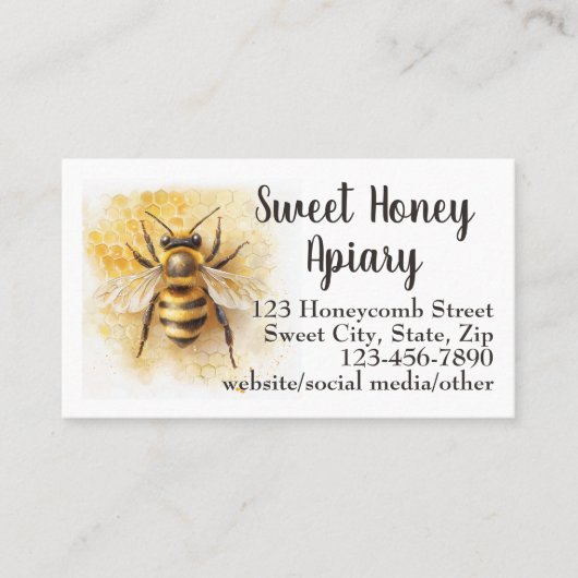 honingbijenbijenhoning visitekaartje (Voorkant)