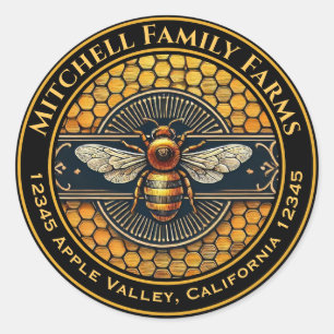 honingbijenetiket ronde sticker