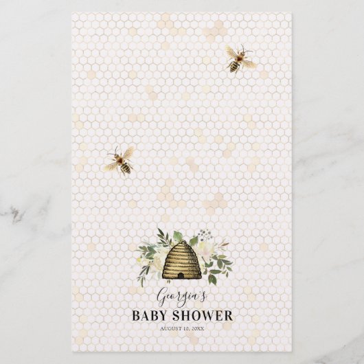 Honingbijengaas voor het Baby shower (Achterkant)