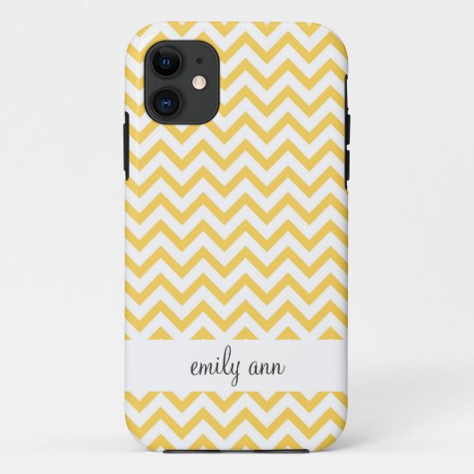 Honingbijengeel Chevrons Patroon Case-Mate iPhone Case (Achterkant)