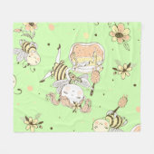  honingbijenkorf fleece deken (Voorkant (Horizontaal))