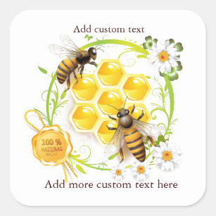 Honingbijenliefhebber bijenteelt vierkante sticker