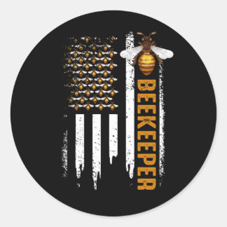Honingbijenteelt Hive-imker VS-vlag Indep Ronde Sticker