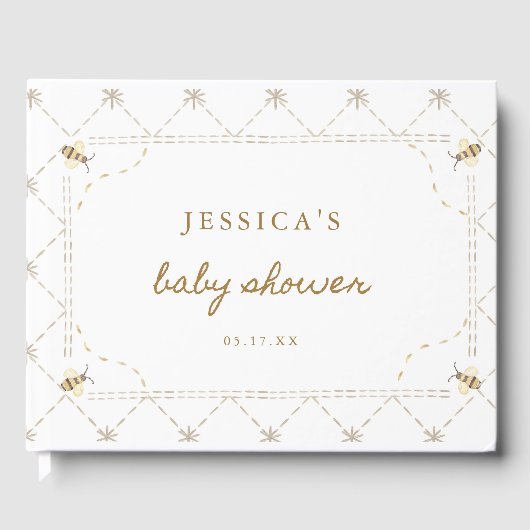 Honingbijenthema Baby Shower Gastenboek (Voorkant)