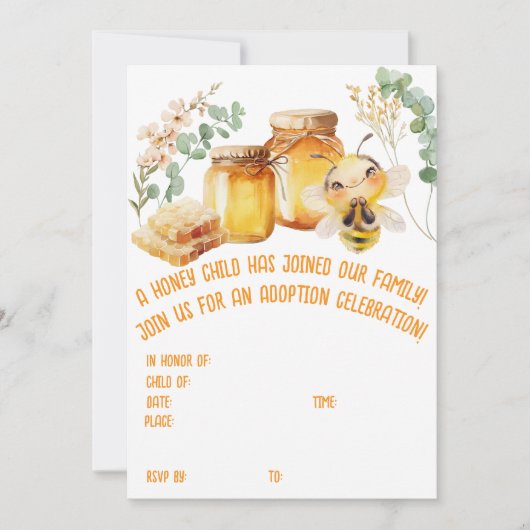 Honingbijenuitnodiging Kaart (Voorkant)
