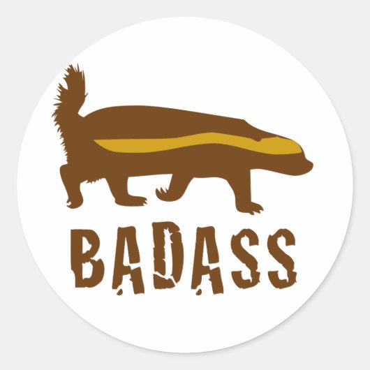 honingdas badass ronde sticker (Voorkant)