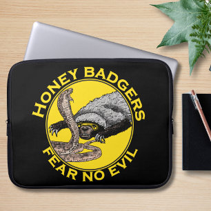 Honingdassen vrezen geen kwaad citaat laptop sleeve