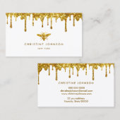 honingdruppels faux glitter bee visitekaartje (Voorkant / Achterkant)