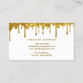 honingdruppels faux glitter bee visitekaartje (Achterkant)