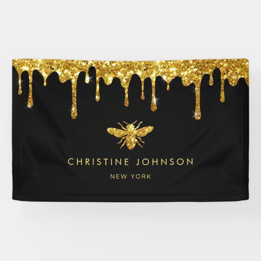 honingdruppels voor goudglitter spandoek (Horizontaal)