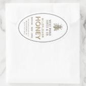  honingetiket bij 16 en 32 oz Queenline Ovale Sticker (Tas)