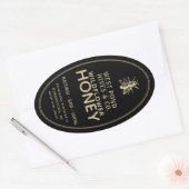  honingetiket bij 16 en 32 oz Queenline Ovale Sticker (Envelop)