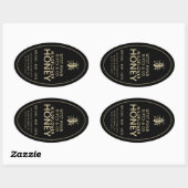  honingetiket bij 16 en 32 oz Queenline Ovale Sticker (Vel)