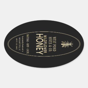  honingetiket bij 16 en 32 oz Queenline Ovale Sticker