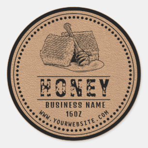Honingetiket kraft Honing-Logo Ronde Sticker