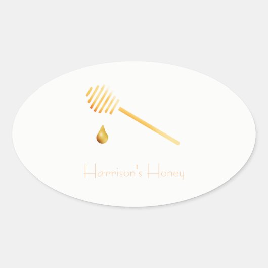 Honingetiket Ovale Sticker (Voorkant)