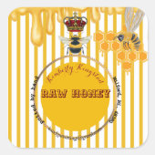 honingetiket vierkante sticker (Voorkant)