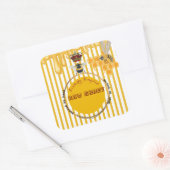 honingetiket vierkante sticker (Envelop)