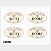 Honingheraldic Bee Oval Sticker met gedopte rand (Vel)