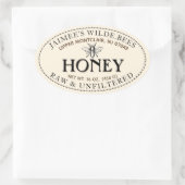 Honingheraldic Bee Oval Sticker met gedopte rand (Tas)