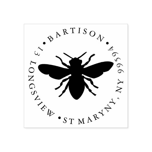 honinghommel RUND RETURN ADDRESS Rubberstempel (Afrduk)