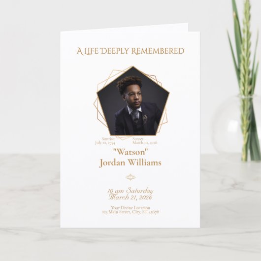 Honingkleurige tekst Witte achtergrond Vouwprogram (Voorkant)