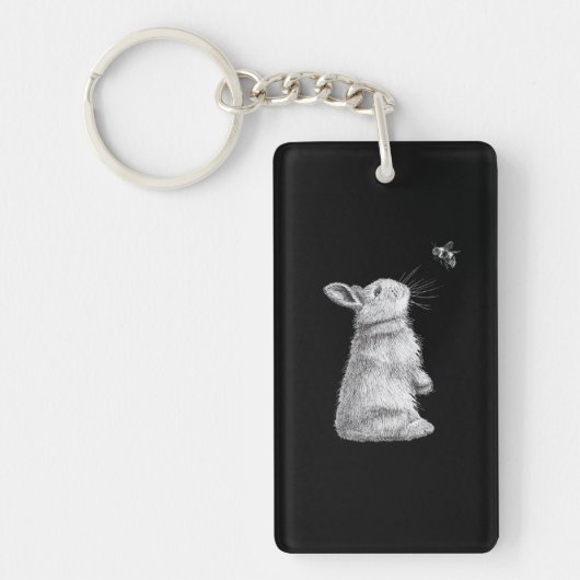 Honingkonijn en broedbijen | Bunny Lover Gift Sleutelhanger (Voorkant)