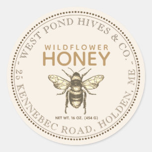 honinglabel bijen 5 opties voor NETTO WT Ronde Sticker